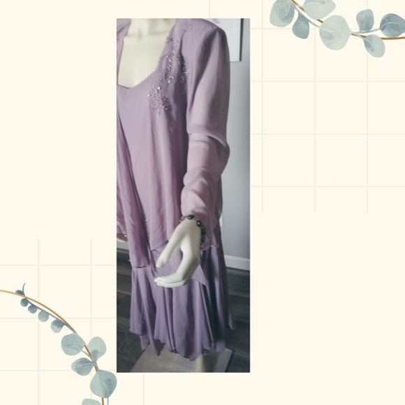 SL Fashion Cocktail Dress 2pc light purple pre-owned Size 14 - Picture 6 of 13